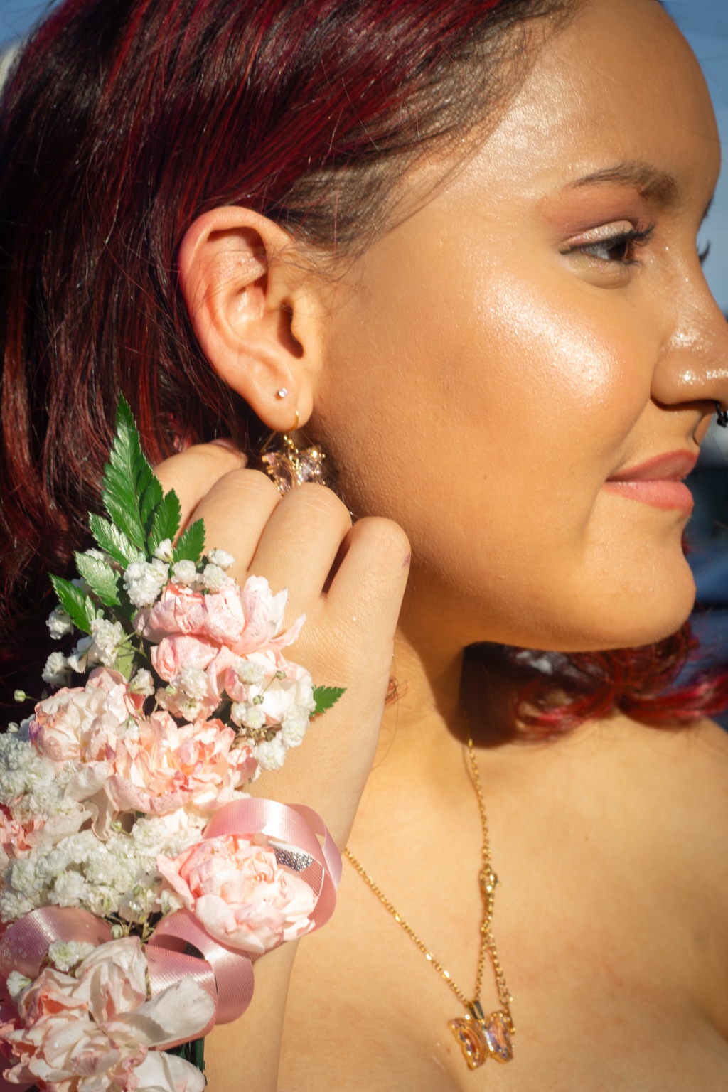Corsage detail photographed at a formal event